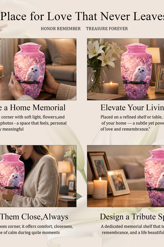 Baby Owl Cremation Urn for Ashes – Handcrafted Personalized Burial Urn