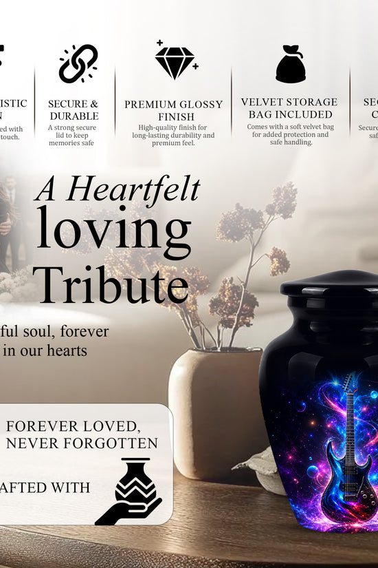 Electric Guitar Cremation Urn - Guitar Memorial Urns For Music Lovers