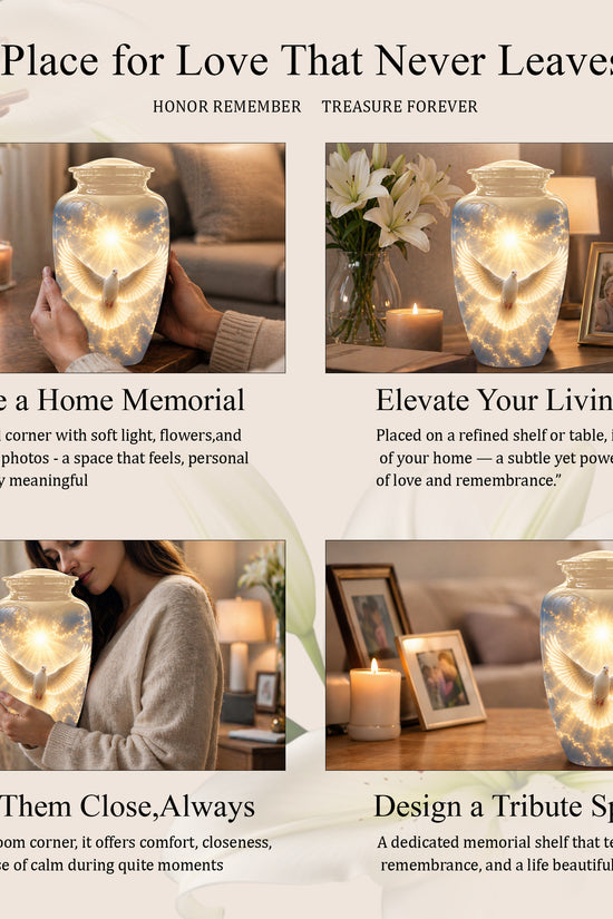 Flying Dove Cremation Urn - Custom Handcrafted Urn For Human Ashes