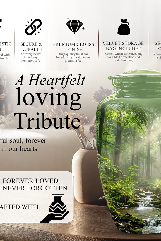 Forest Scenic Cremation Urn - Artistic Funeral Urns For Nature Lover's Ashes