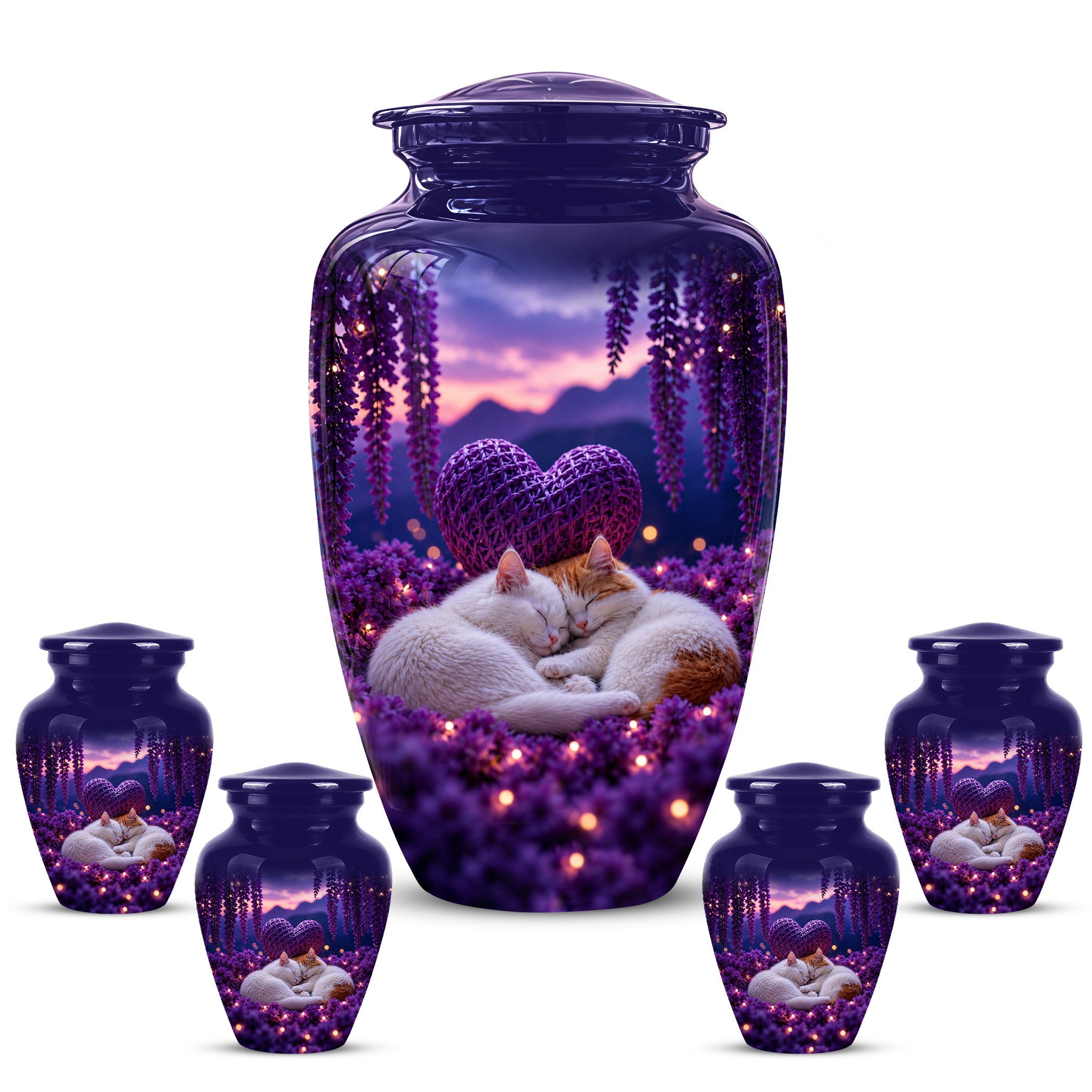 Eternal Resting Cat Cremation Urn - Personalized Urns For Pet Cat Ashes