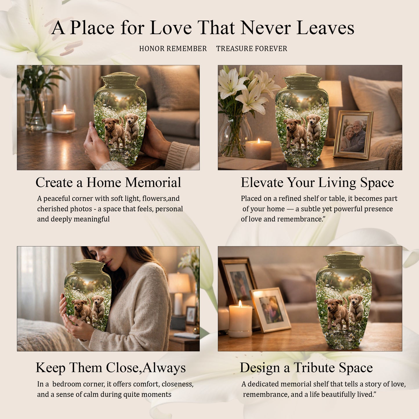 Playful Dog Puppy Urn - Personalized Memorial Urns For Pet Ashes