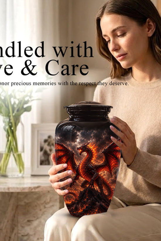 Dragon Fire Cremation Urn - Mythical Dragon Urn For Men & Women Ashes