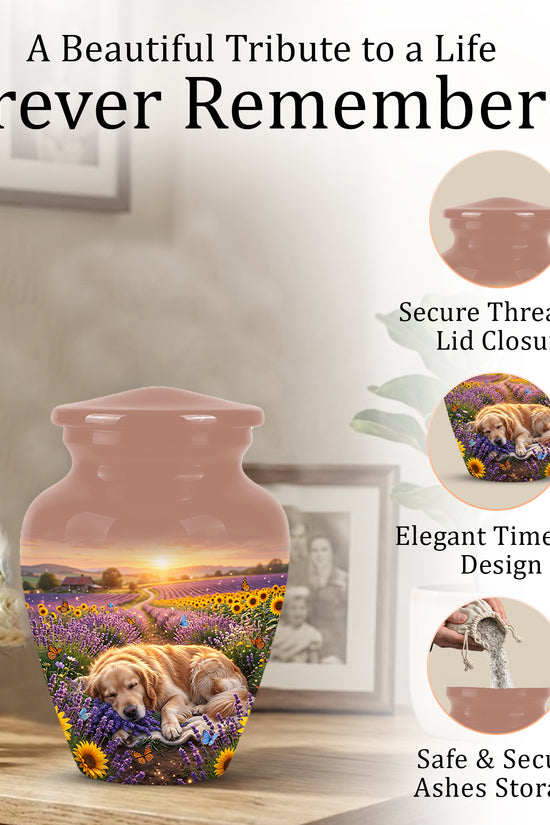 Golden Retriever Gog Memorial Urn - Personalized Pet Urns For Ashes