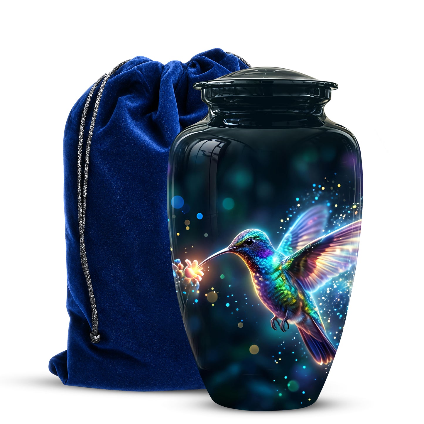 Celestial Colorful Hummingbird Cremation Urn - Majestic Funeral Urns