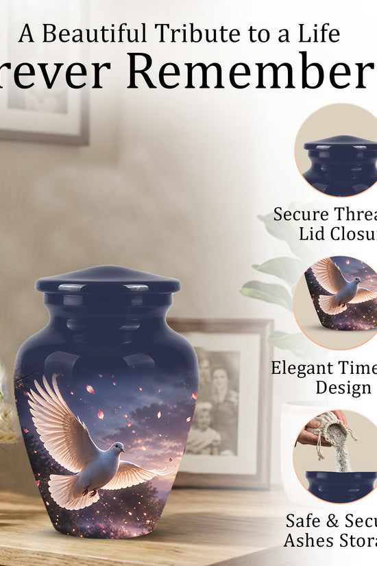 Flying White Dove Cremation Urn - Classic Memorial Urns For Adult Ashes