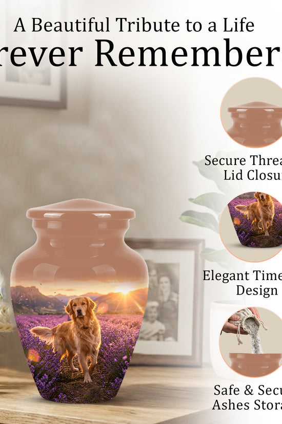 Golden Retriever Memorial Urn - Eternal Resting Urn For Pet Dog Ashes