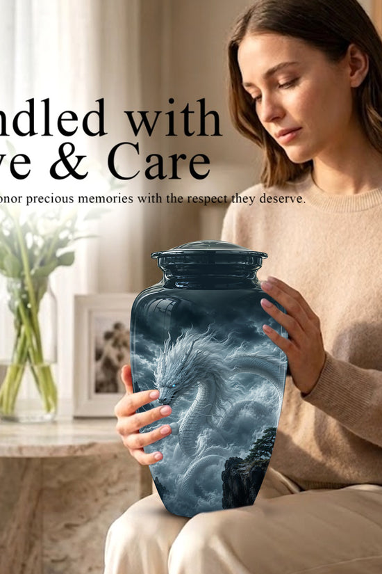 Dragon Cremation Urn = Custom Artistic Adult Memorial Urns For Ashes