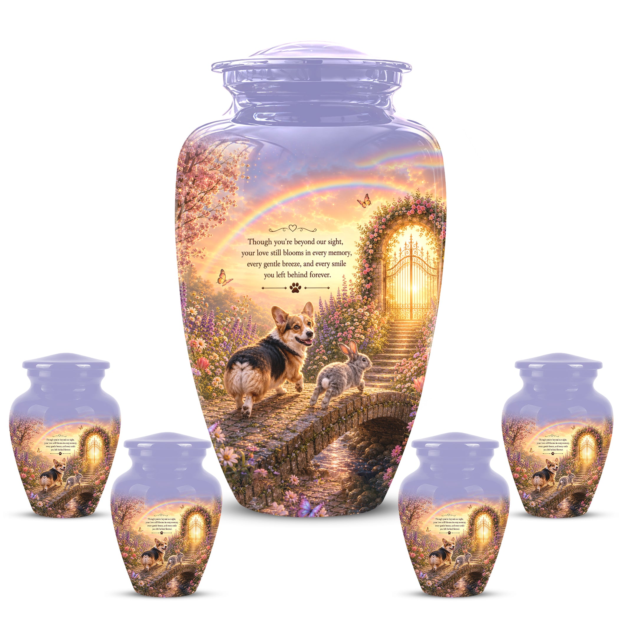 Rainbow Bridge Pet Memorial Urn – Personalized Urn For Dog & Cat