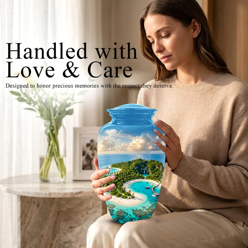 Beach Memorial Urns For Human Ashes - Custom Handmade Urns For Ashes