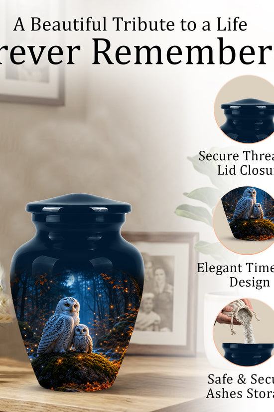 Owl With Owlet Themed Urn - Custom Cremation Urns For Human Ashes