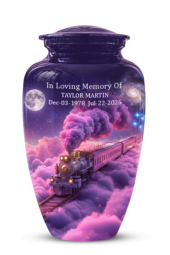 Fantasy Train Cremation Urn – Purple Cloud Memorial Urns For Human Ashes