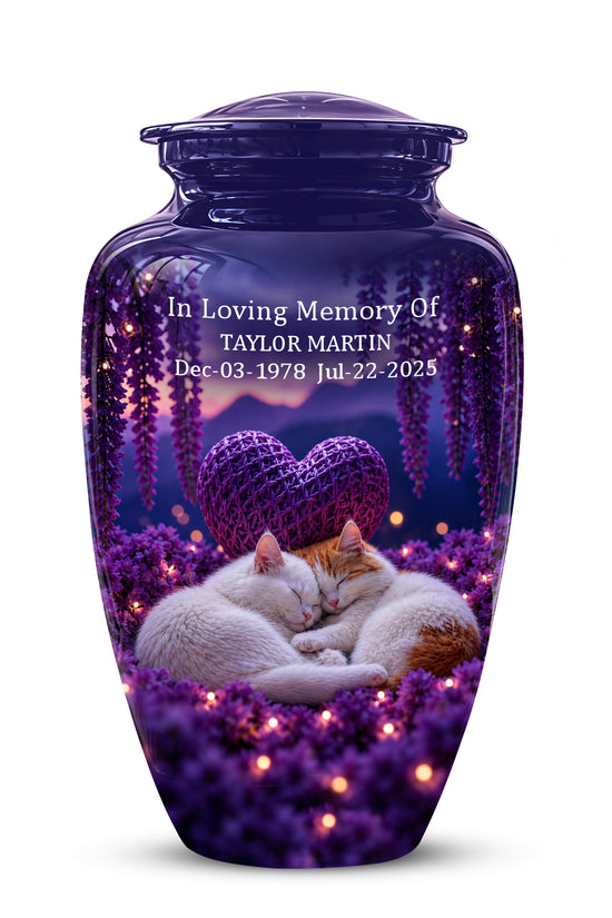 Eternal Resting Cat Cremation Urn - Personalized Urns For Pet Cat Ashes