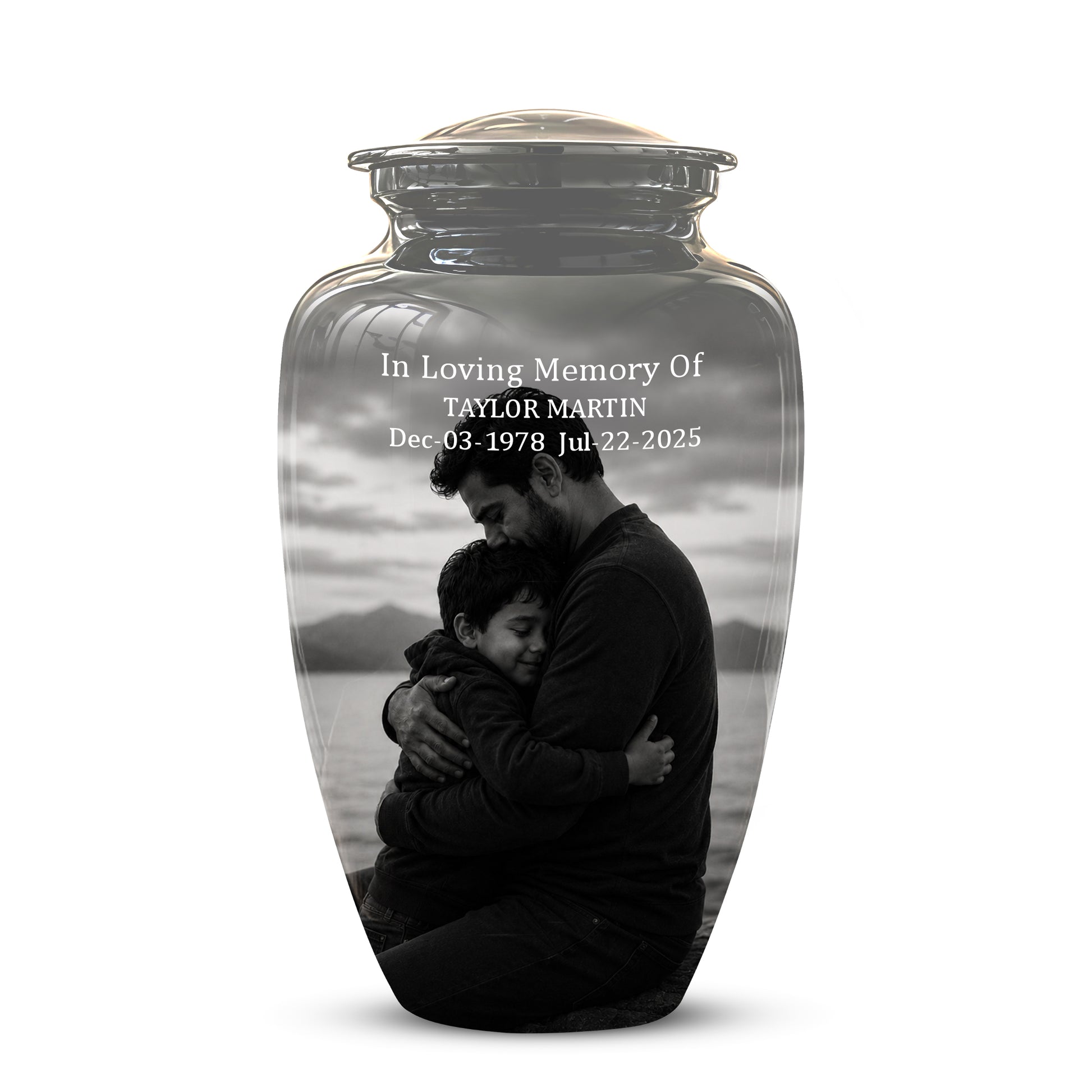 Personalized Father Cremation Urn - Memorial Tribute Urns For Fathers