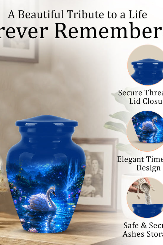 White Swan Memorial Urn - Custom Cremation Urns For Men & Women Ashes