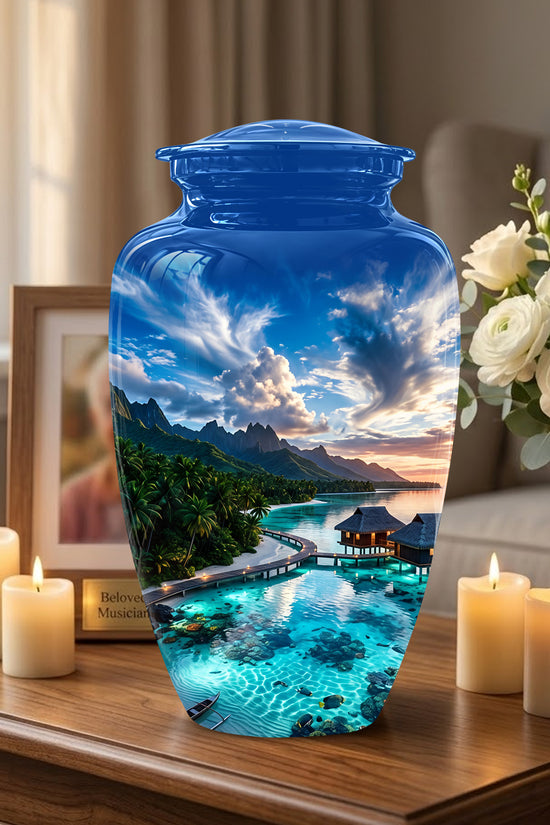 Beach Themed Cremation Urn - Personalized Burial Urns For Human Ashes