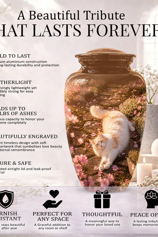 Fluffy Cat Cremation Urn - Custom Burial Memorial Urns On Sale
