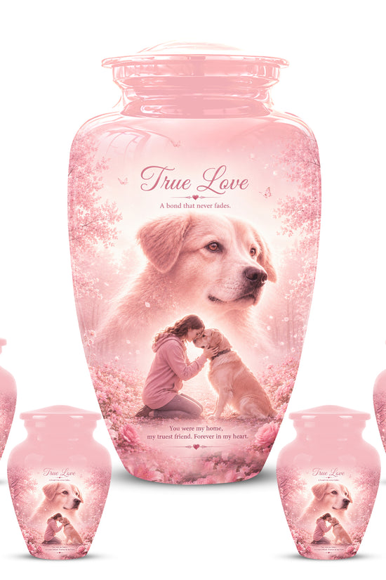 Pink Pet Dog Memorial Urn – Dog Burial Urn for Pets Ashes