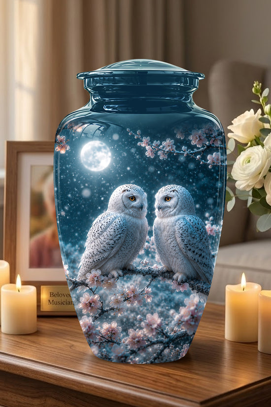 Snowy Owl Couple Memorial Urn - Majestic Couple Urns For Loved Ones