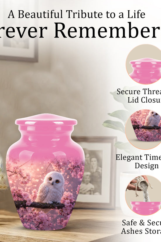 Baby Owl Cremation Urn for Ashes – Handcrafted Personalized Burial Urn