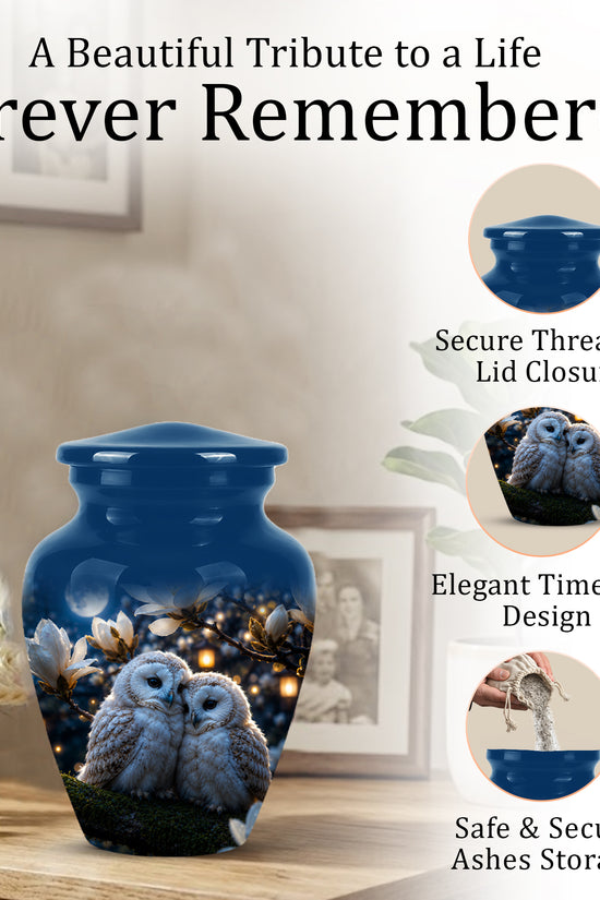 Owl Couple Cremation Urn - Beautiful Memorial Urns For Lover's Ashes