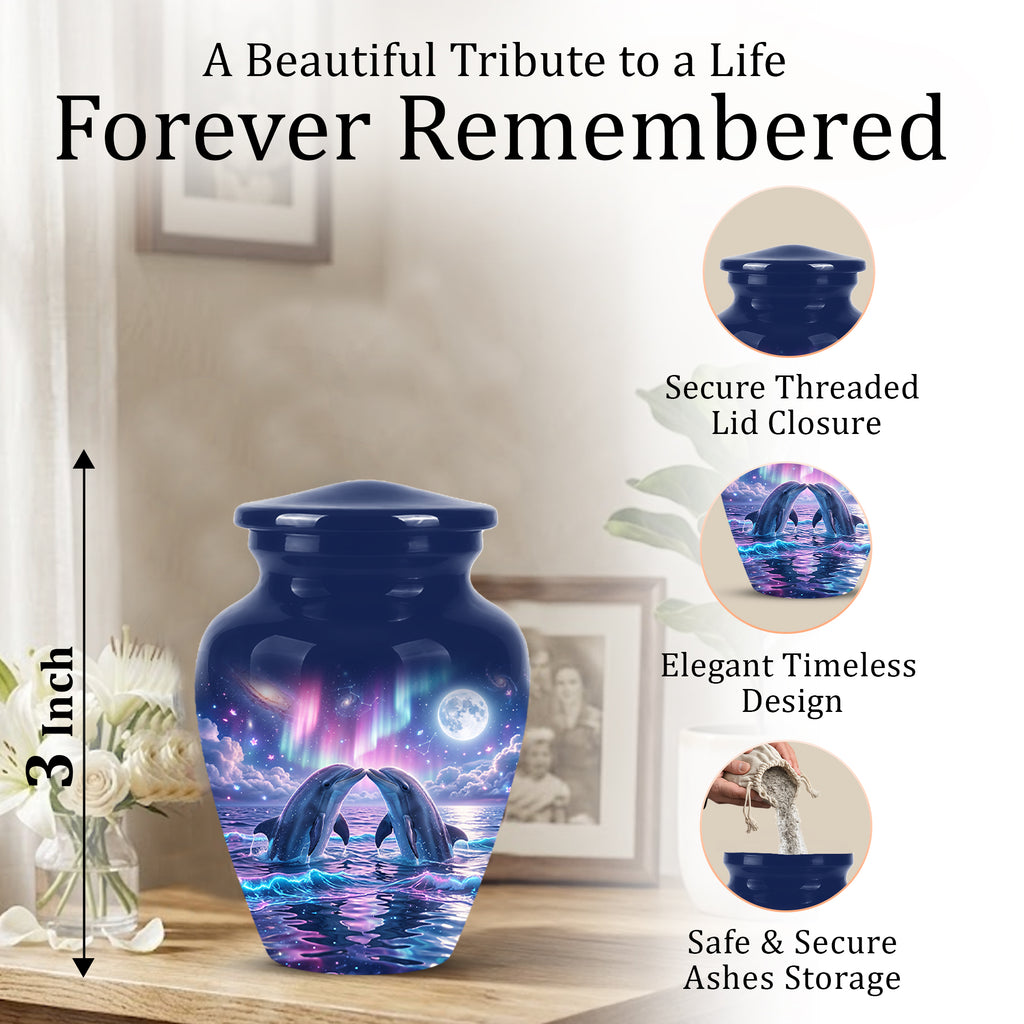 Twin Dolphin Memorial Urn - Beautiful Cremation Urns For Women Ashes