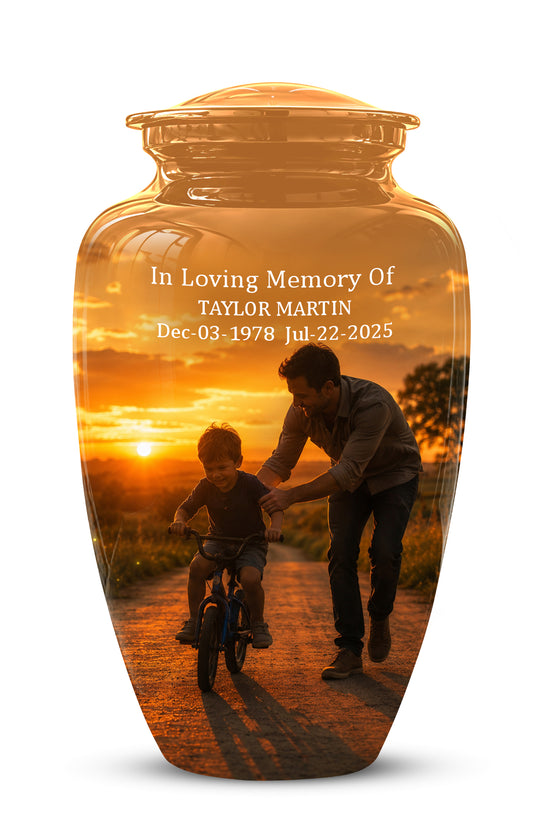 Father & Son Themed Urn - Handcrafted Custom Memorial Urns For Ashes