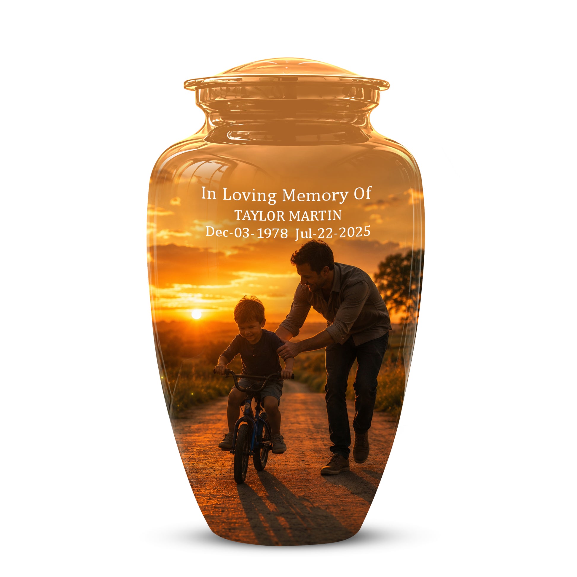 Father & Son Themed Urn - Handcrafted Custom Memorial Urns For Ashes