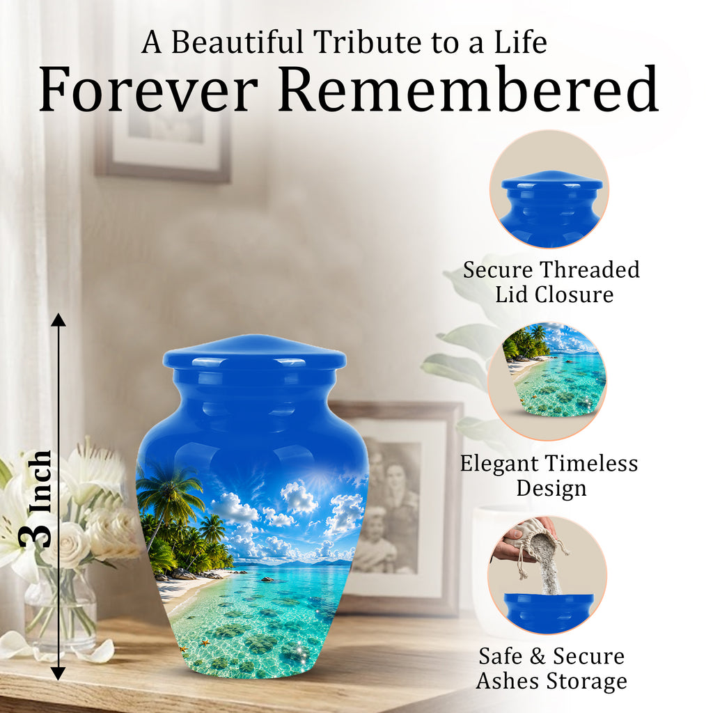 Beach Themed Memorial Urn - Beautifully Handcrafted Urns For Human Ash