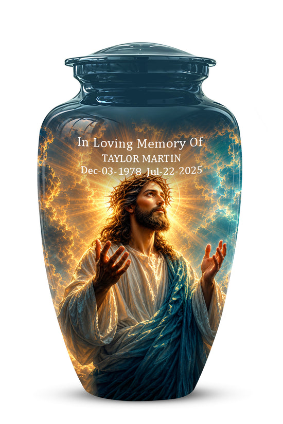 Personalized Jesus Cremation Urn - Handmade Religious Urns On Sale