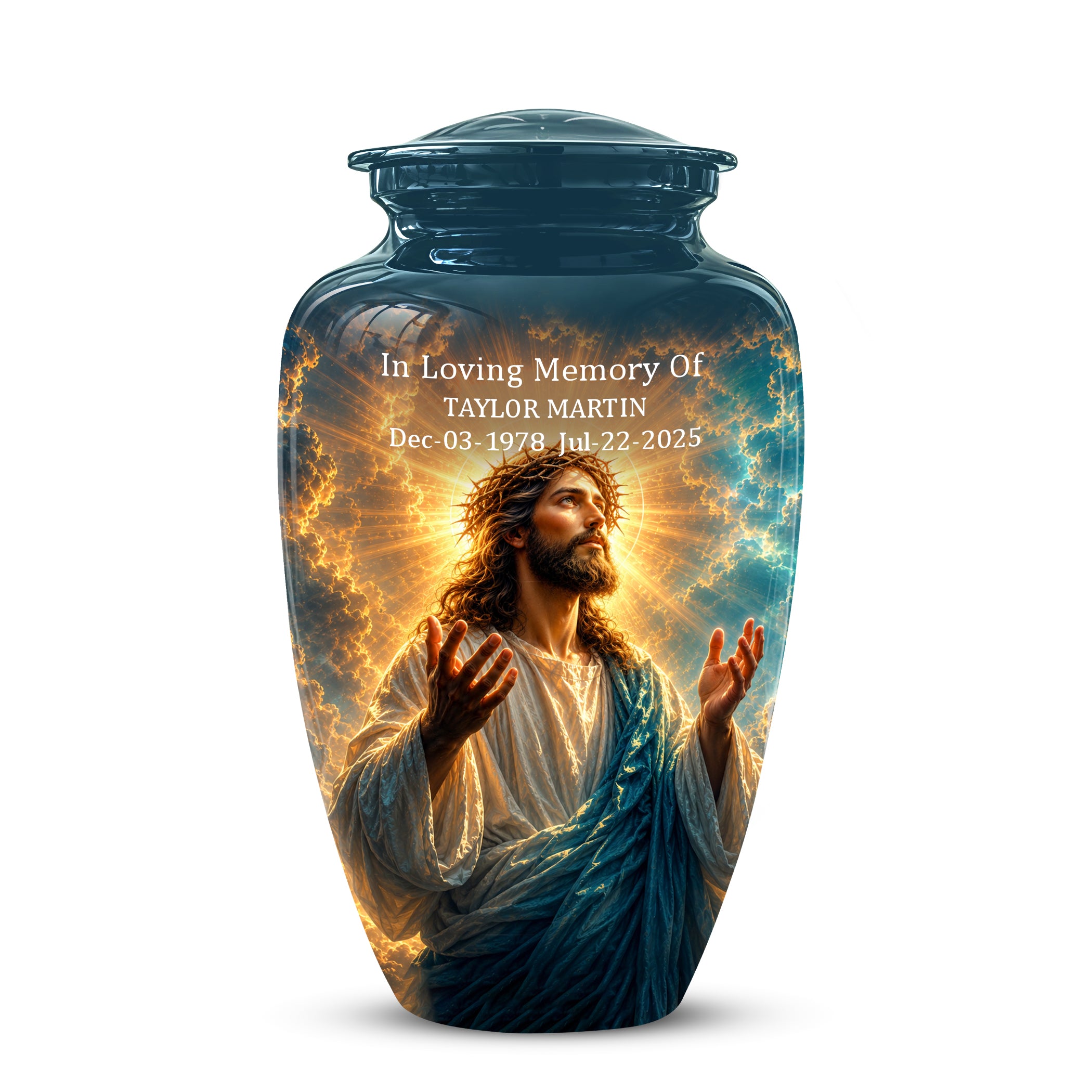 Personalized Jesus Cremation Urn - Handmade Religious Urns On Sale