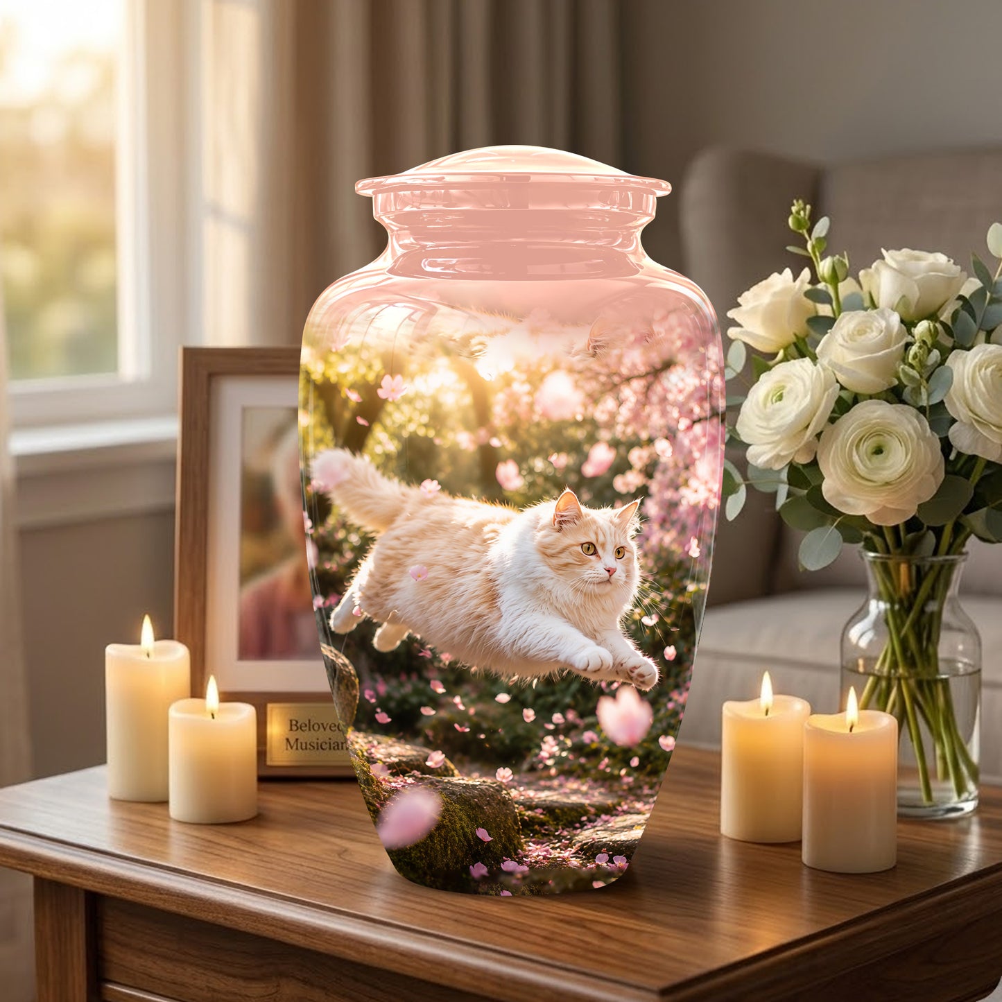 Fluffy Cat Pet Cremation Urn - Beautiful Pet Memorial Urns For Ashes