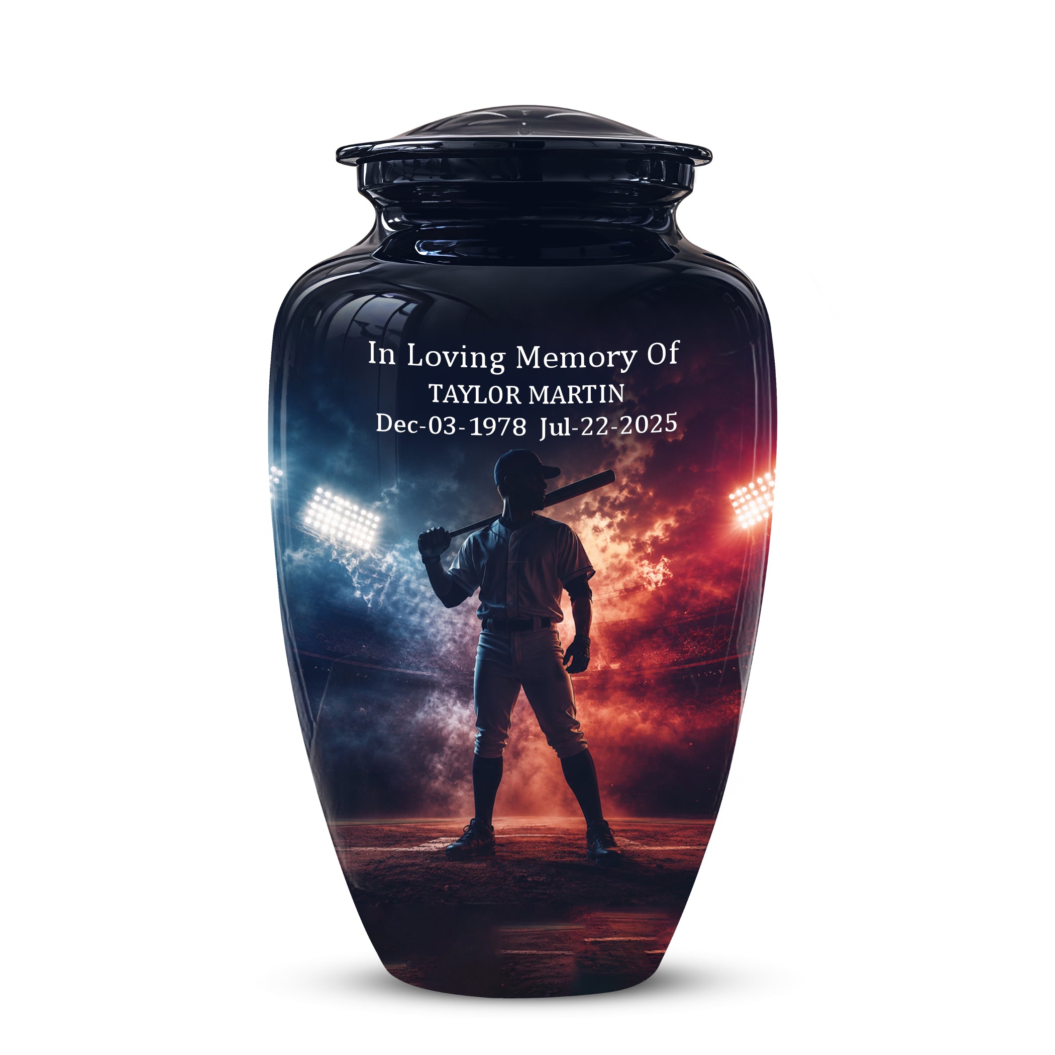 Personalized Baseball Player Cremation Urn - Handcrafted Memorial Urns For Ashes