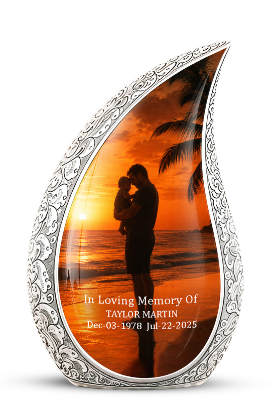 Custom Father Cremation Urn - Peaceful Tribute Memorial Urns For Dad