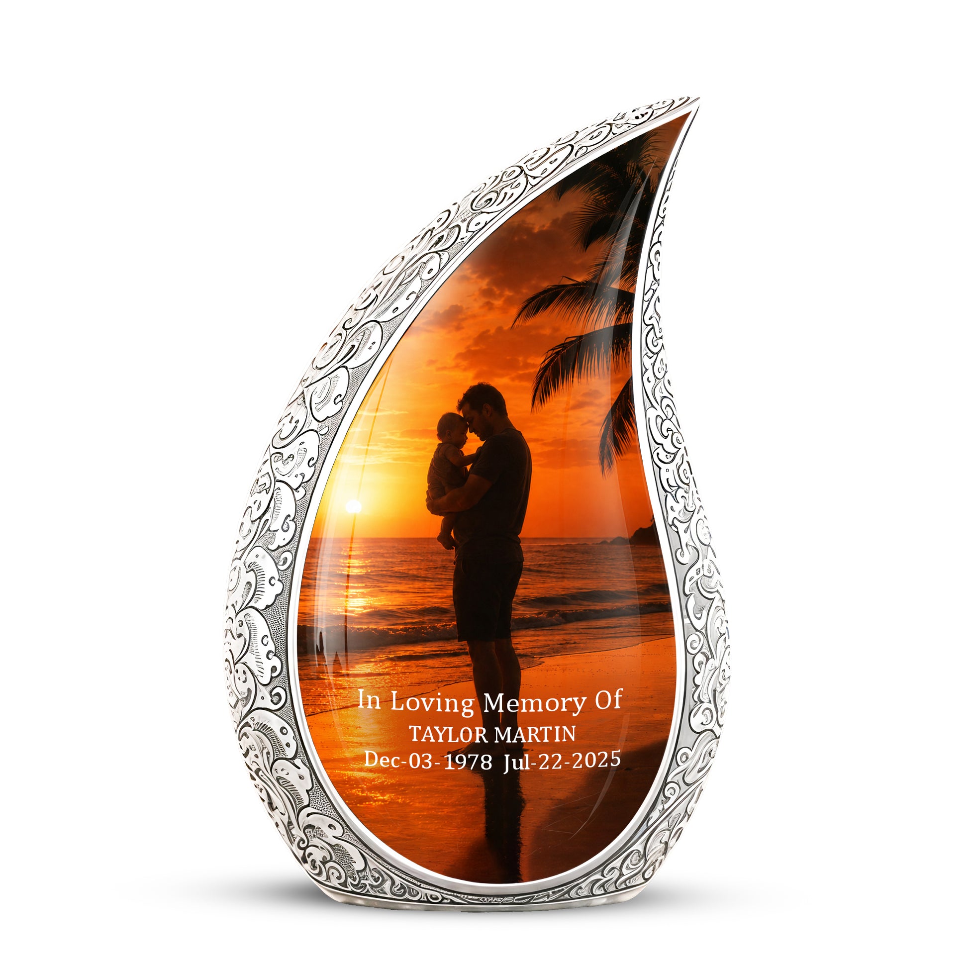 Custom Father Cremation Urn - Peaceful Tribute Memorial Urns For Dad