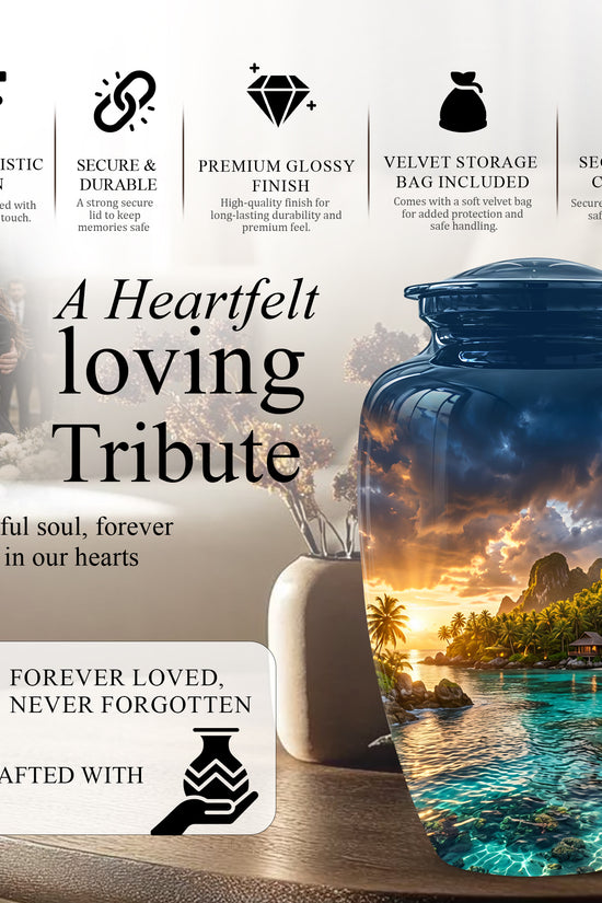 Beach Urns For Ashes - Sunset Scenic Memorial Urns For Nature Lovers
