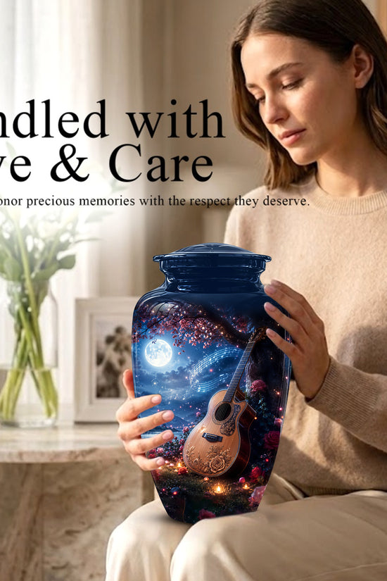 Artistic Guitar Memorial Urn - Beautifully Handcrafted Urns For Humans