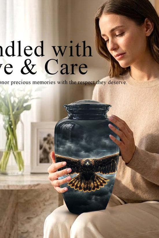 Flying Eagle Memorial Urn - Handcrafted Custom Urns For Human Ashes