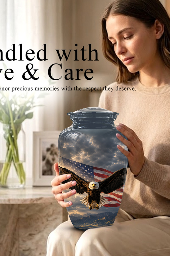 American Eagle Memorial Urn - Patriotic Burial Urns For Human Ashes