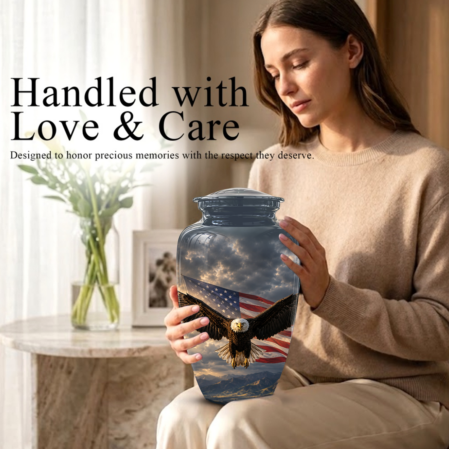 American Eagle Memorial Urn - Patriotic Burial Urns For Human Ashes