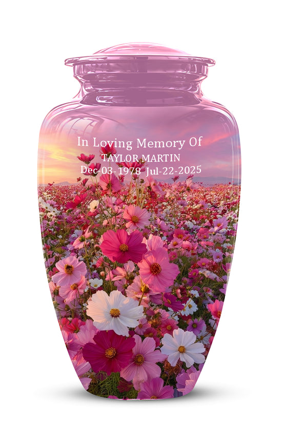 Flower Field Cremation Urn - Decorative Premium Funeral Urns On Sale