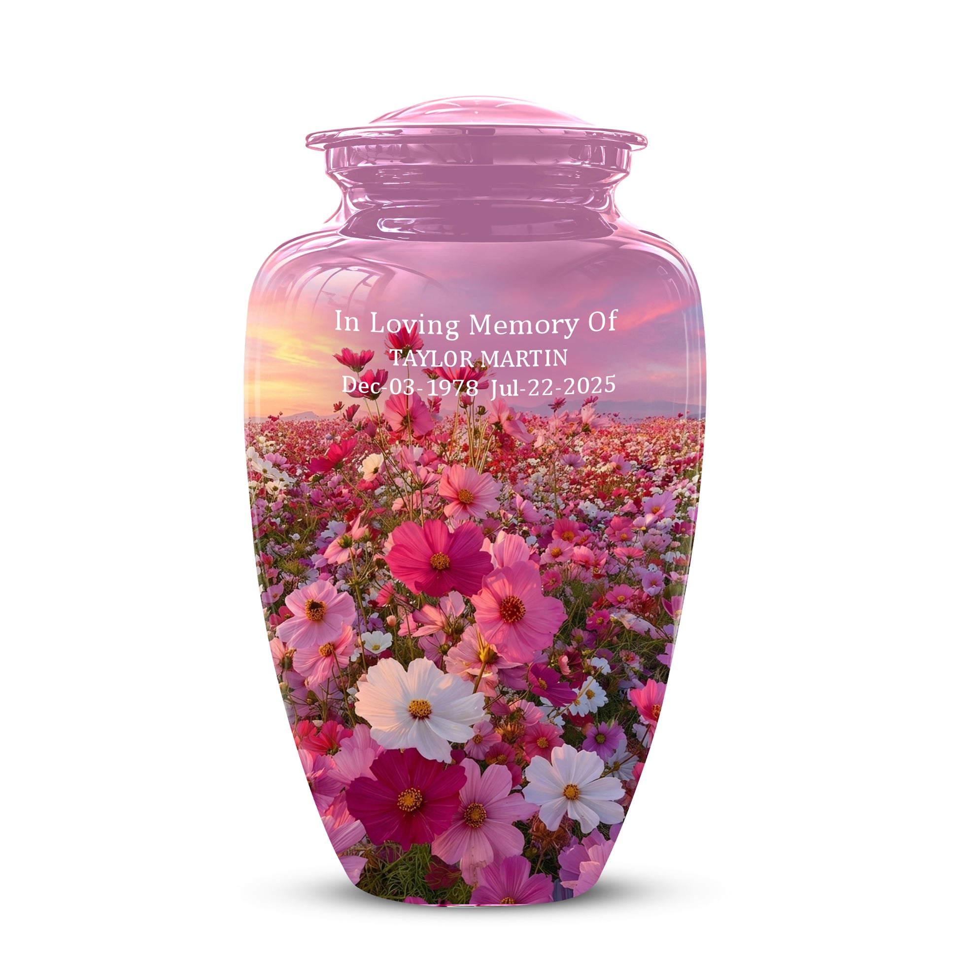 Flower Field Cremation Urn - Decorative Premium Funeral Urns On Sale