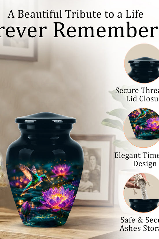 Beautiful Handcrafted Hummingbird Urn - Custom Memorial Urns For Ashes