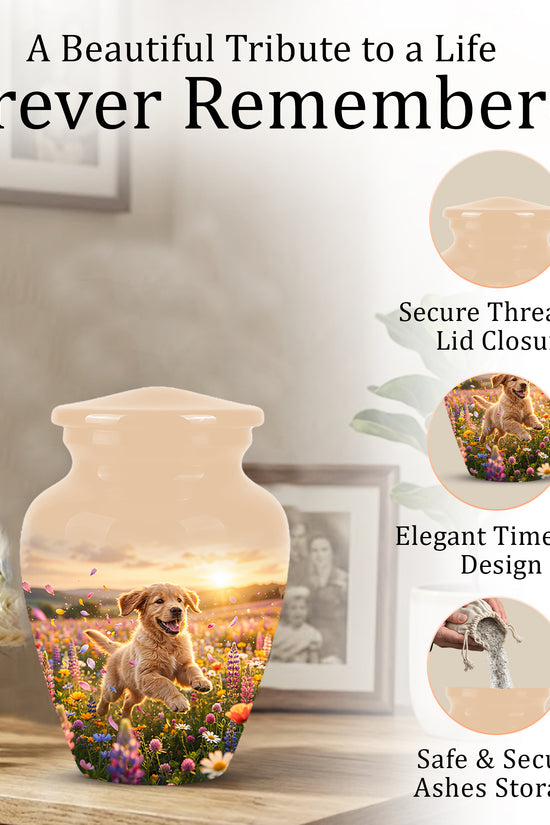 Playing Puppy Cremation Urn - Custom Memorial Urns For Pet Dog Ashes