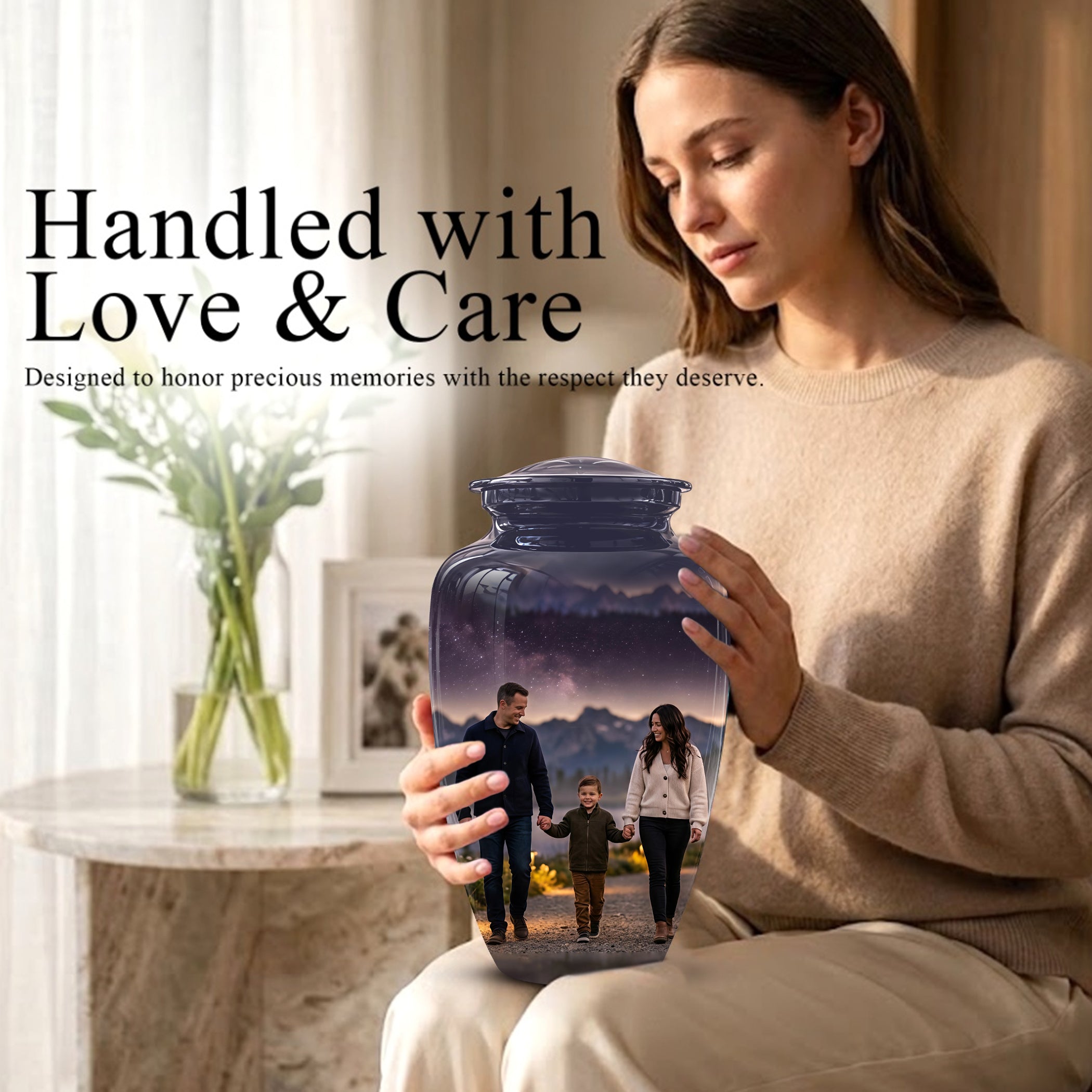Father, Son & Mother Memorial Urn - Beautiful Tribute Urns For Loved Ones