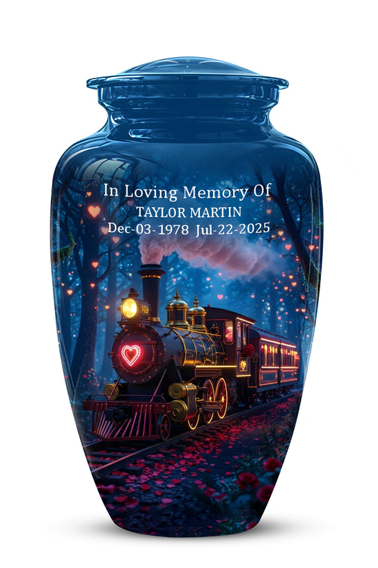 Vintage Train Cremation Urn - Steam Engine Memorial Urns For Ashes