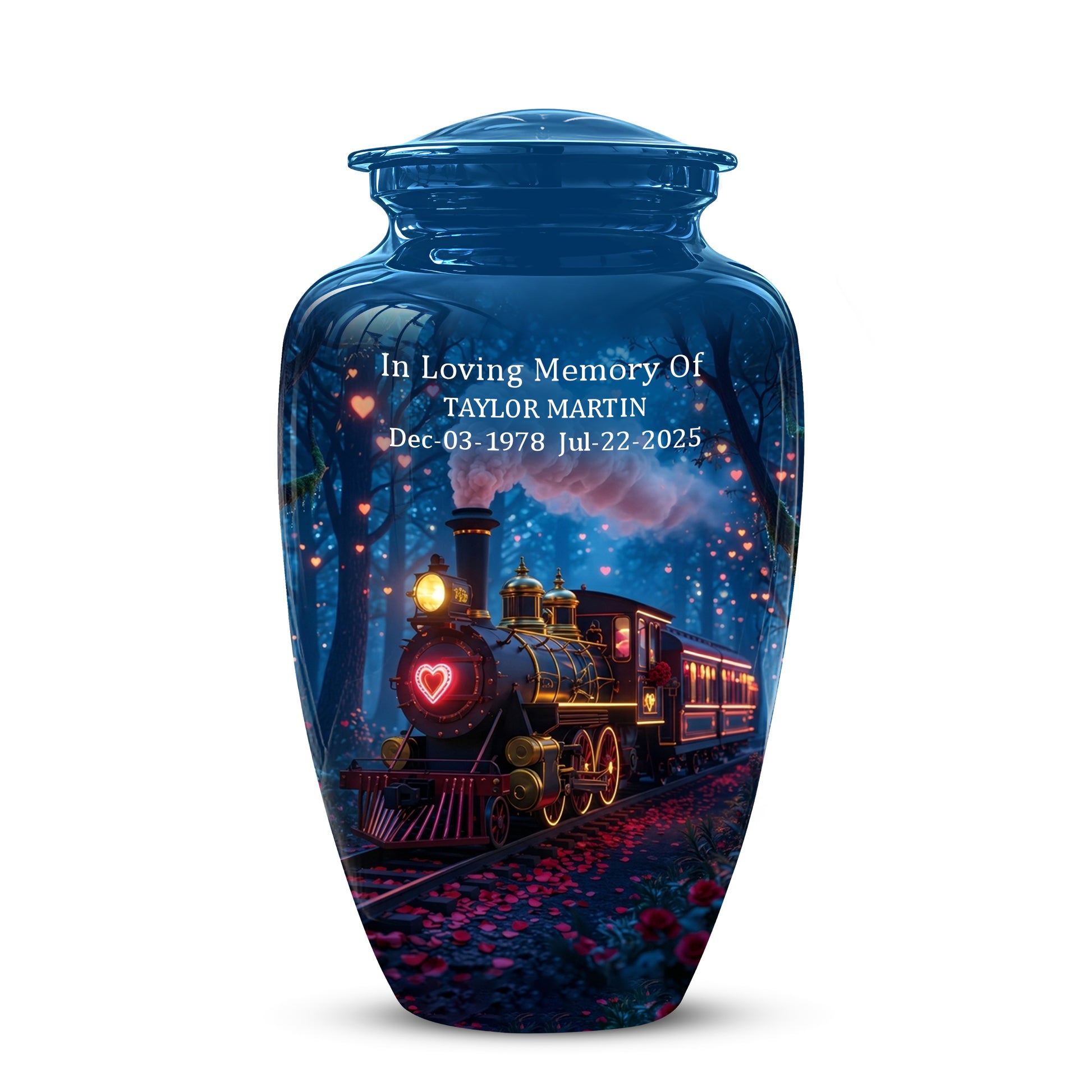 Vintage Train Cremation Urn - Steam Engine Memorial Urns For Ashes