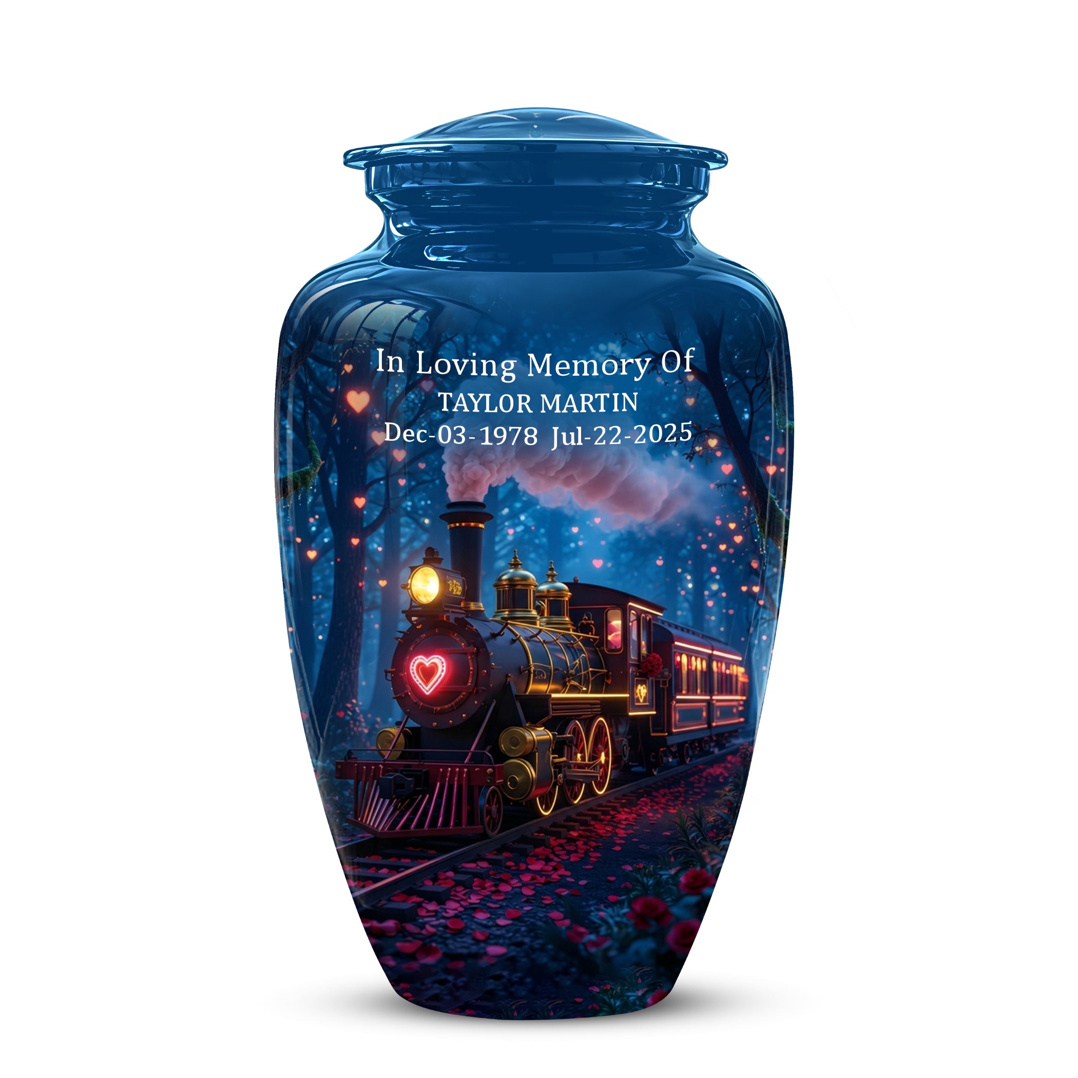 Vintage Train Cremation Urn - Steam Engine Memorial Urns For Ashes