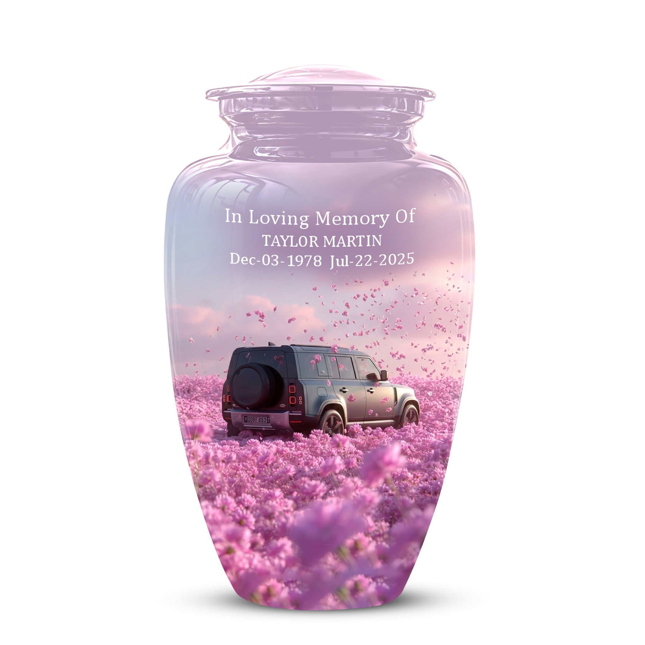 Personalized Car Cremation Urn - Pink Memorial Urns For Women Ashes
