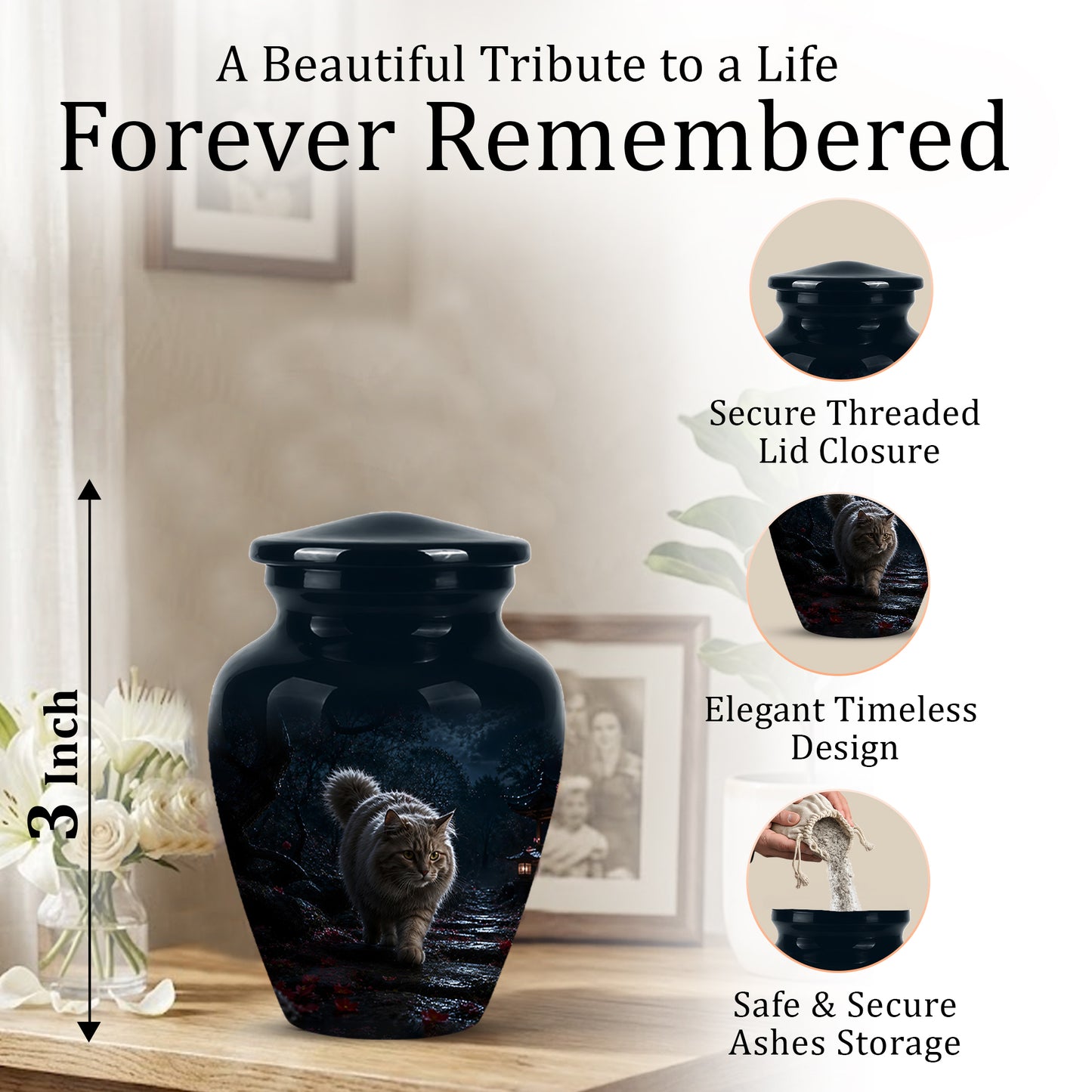 Custom Cat Cremation Urn - Handcrafted Pet Memorial Urns For Ashes
